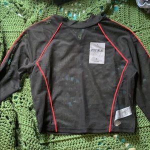 Long sleeve mesh crop